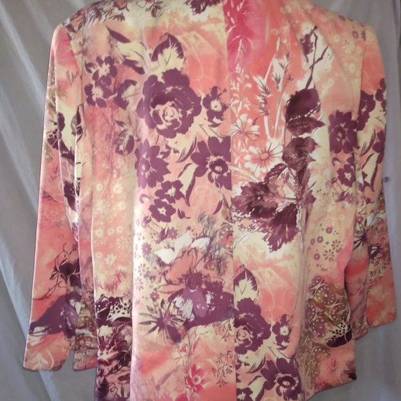 ALIA PLUS PINK FLORAL GEOMETRIC PRINT CASUAL - Picture 5 of 8